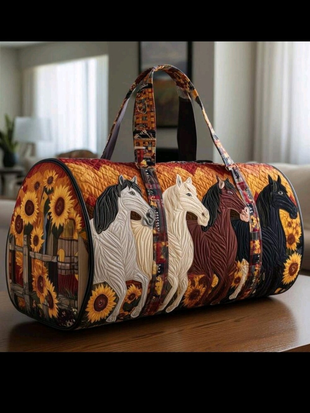 BRAND NEW ** Sunflower Horse Quilted Duffel Bag - Multi